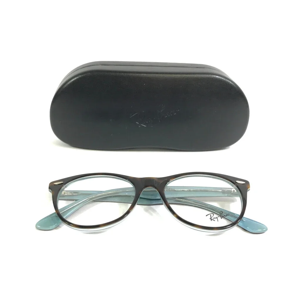Ray-Ban Eyeglasses Frames RB2185-V 5883 Blue Tortoise Round Full Rim 52-18-145